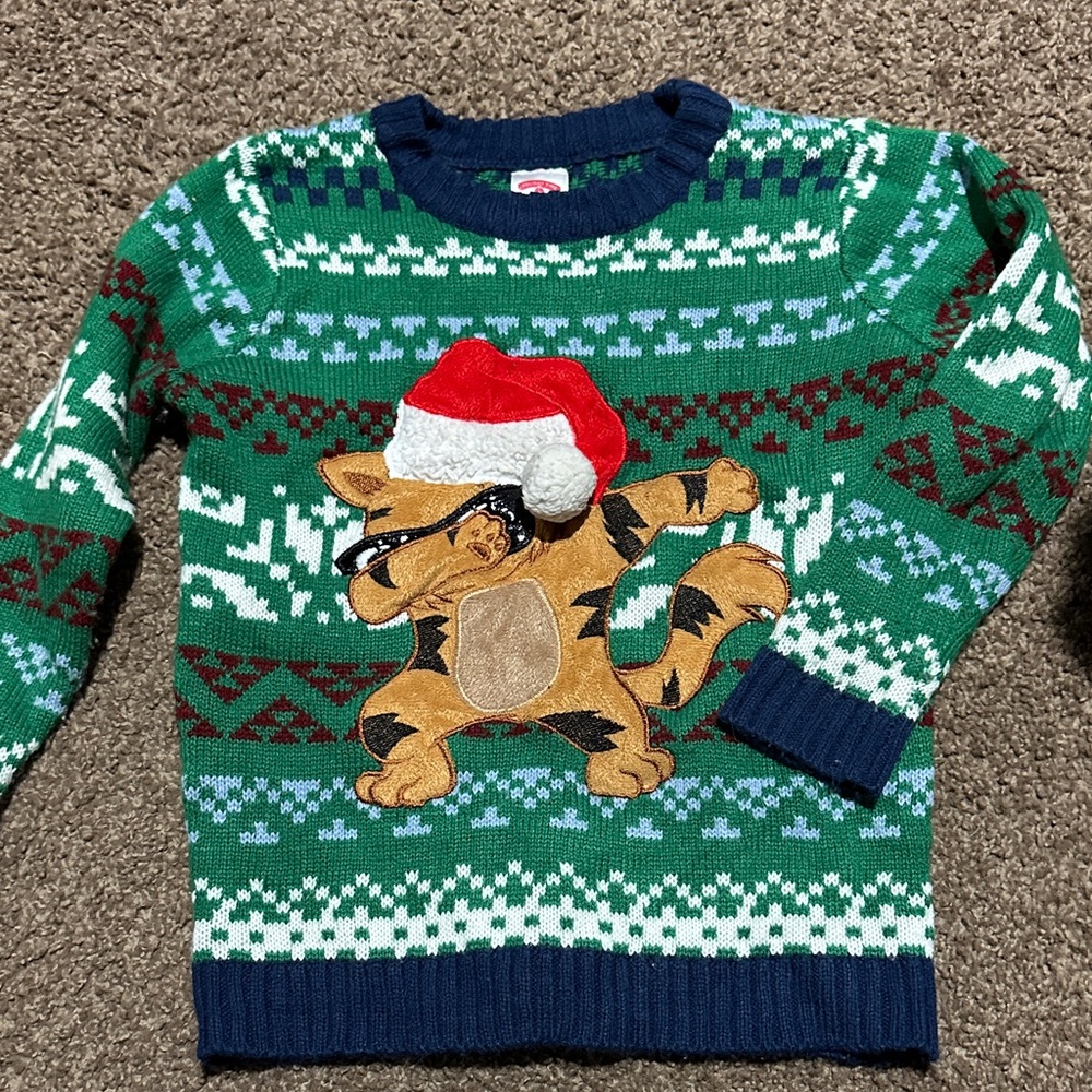 Holiday Time Dab Cat Ugly Funny Christmas Sweater Size XS (4/5)